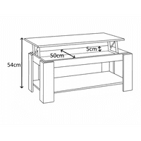 Vybe Artic White Multi-Function Coffee Table with Lift-up Storage and Undershelf - 001639A