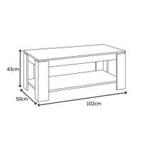 Vybe Artic White Multi-Function Coffee Table with Lift-up Storage and Undershelf - 001639A