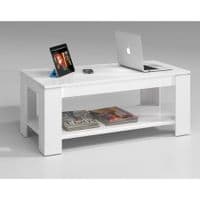 Vybe Artic White Multi-Function Coffee Table with Lift-up Storage and Undershelf - 001639A