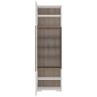 Calvino Display Cabinet in High Gloss White & Walnut - furniturefactor.co.uk