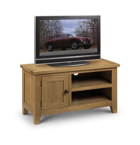 Zaragoza Solid Oak 2 Shelves 1 Cupboard TV Unit JB59