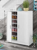 Zuldy White Large Shoe Storage Cabinet- Online Outlet