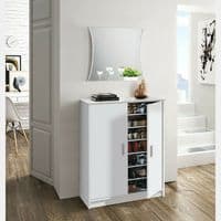 Zuldy White Large Shoe Storage Cabinet- Online Outlet