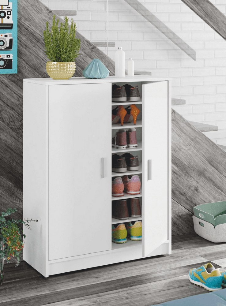 Zuldy White Large Shoe Storage Cabinet Online Outlet