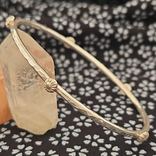 2.5mm Silver Button Bangle