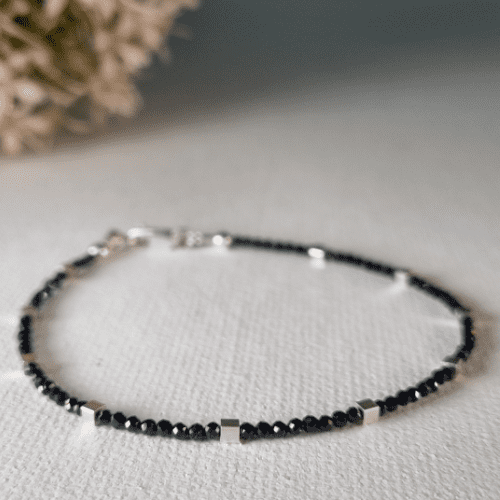 Bracelet – Gemstone – Black Spinnel Stacking Bracelet 1024