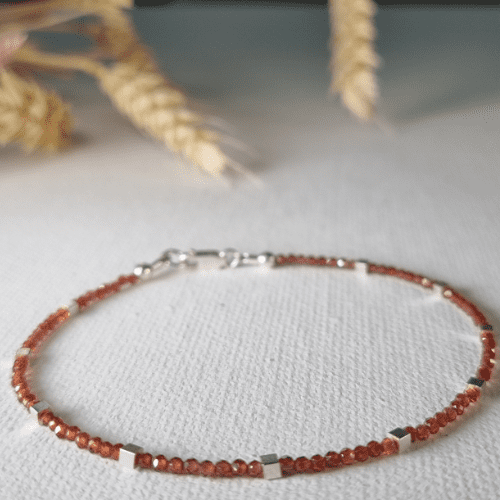 Bracelet – Gemstone – Garnet – Garnet Stacking Bracelet 1007