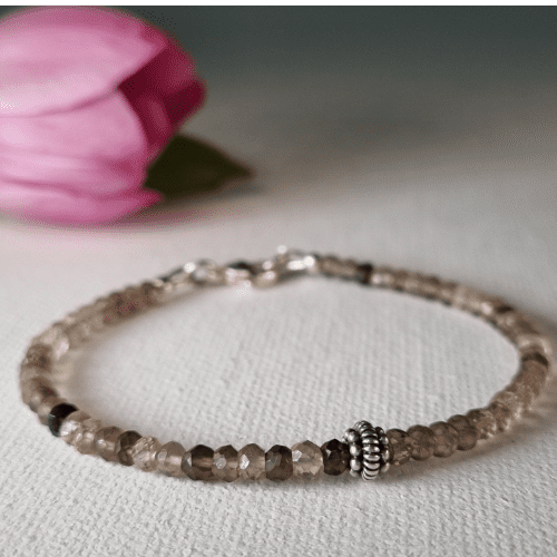 Bracelet – Gemstone – Quartz – Smokey quartz Stacking Bracelet 1032