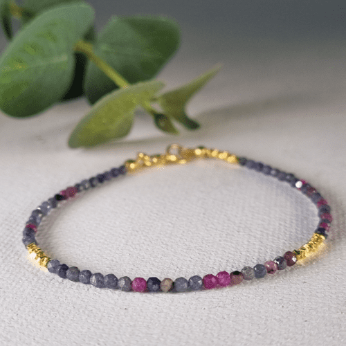 Bracelet – Gemstone – Ruby and sapphire Stacking Bracelet 1042