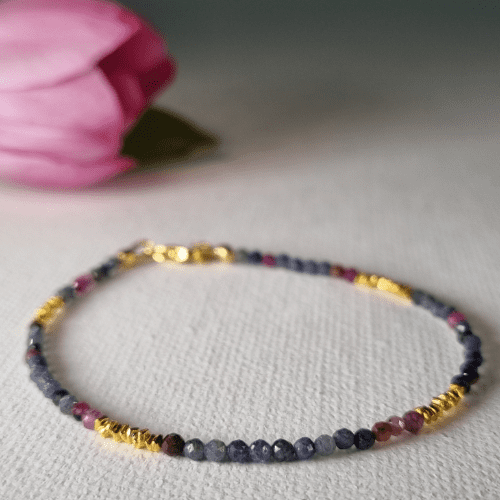 Bracelet – Gemstone – Ruby and Sapphire Stacking Bracelet 1043