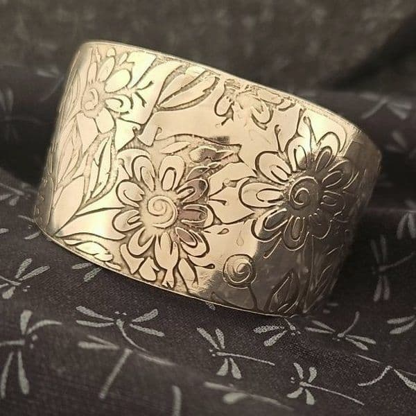 Bracelet - Sterling Silver - Boho Jewellery Solid Sterling Silver Cuff Bracelet