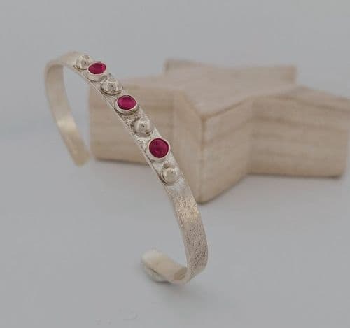 Bracelet – Sterling Silver – Gemstone Sterling Silver Cuff Bangle