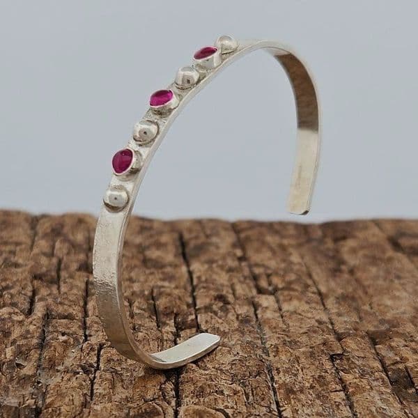 Bracelet – Sterling Silver – Gemstone Sterling Silver Cuff Bangle