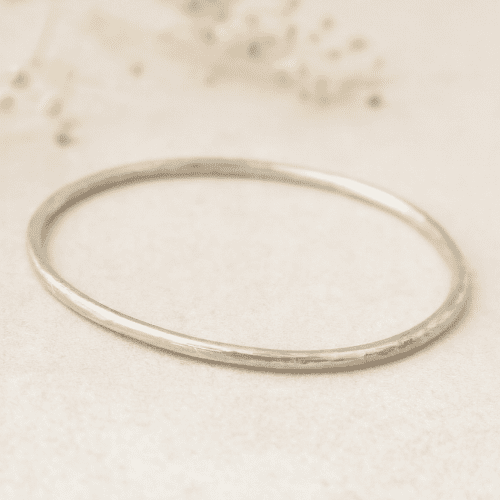 Bracelet - Sterling Silver - Handmade Sterling Silver Hammered Bangle