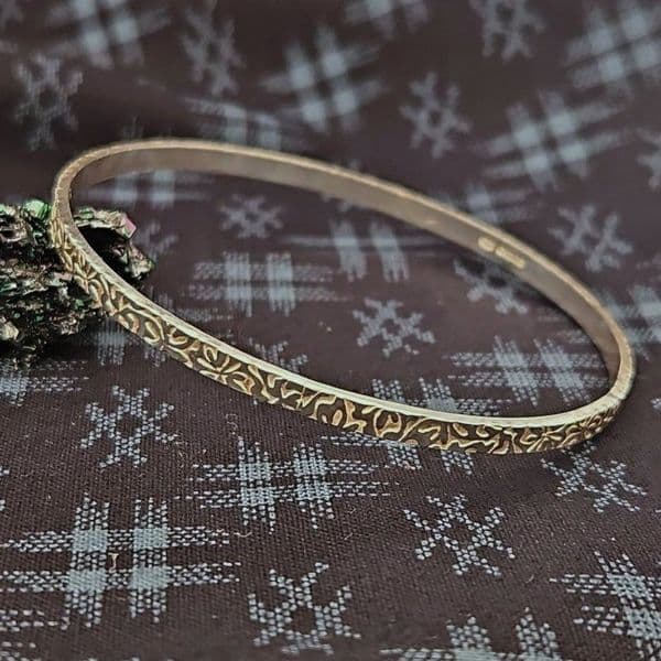 Bracelet – Sterling Silver – Sterling Silver Textured Slim Bangle