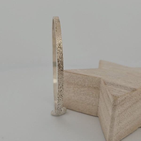 Bracelet – Sterling Silver – Sterling Silver Textured Slim Bangle