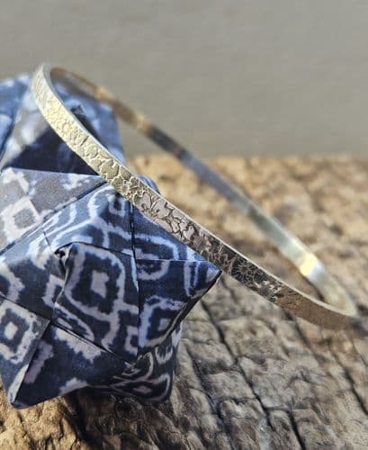 Bracelet – Sterling Silver – Sterling Silver Textured Slim Bangle
