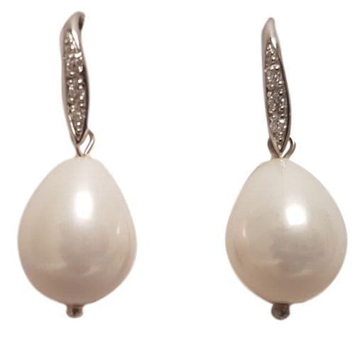 Earrings - Sterling Silver - Pearl -  Drop Earrings