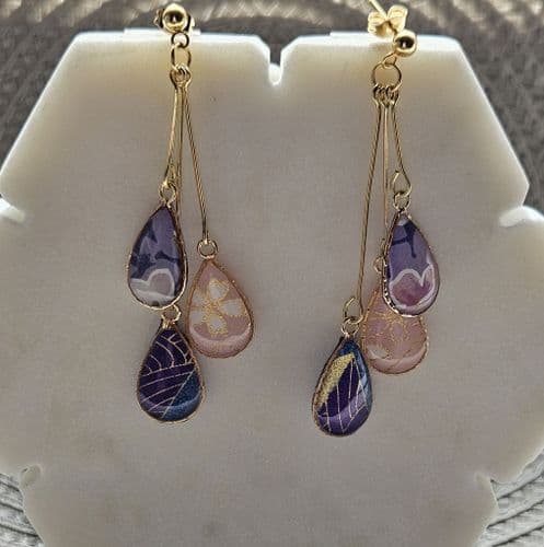 Origami  Tear Drop Earrings