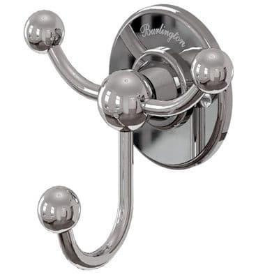 Burlington Triple Robe Hook Chrome A47 CHR