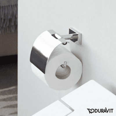Duravit Karree Chrome Paper Holder with Cover - 0099551000