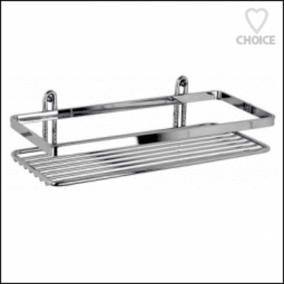EuroShowers Satina Chrome Small Rectangle Basket 58190