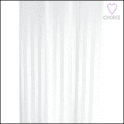 EuroShowers SatinStripe White 180x180cm Shower Curtain 69110