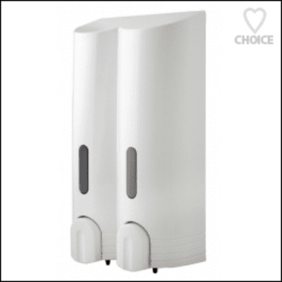 EuroShowers Tall Double White Dispenser 89810