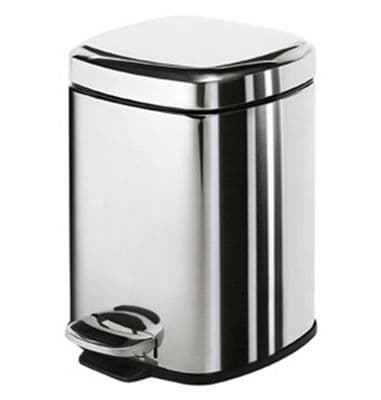 Gedy Square Pedal Bin Soft Close 3 Litre Polished 2209-13