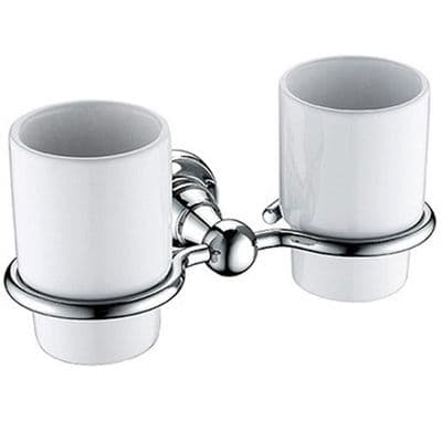 Heritage Bathrooms Holborn Double Tumbler & Holder Chrome AHODTHC