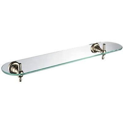 Heritage Bathrooms Holborn Single Glass Shelf Vintage Gold AHOSGSG