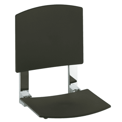 Keuco Plan Care Tip Up Seat Aluminium Silver Dark Grey 34982170037