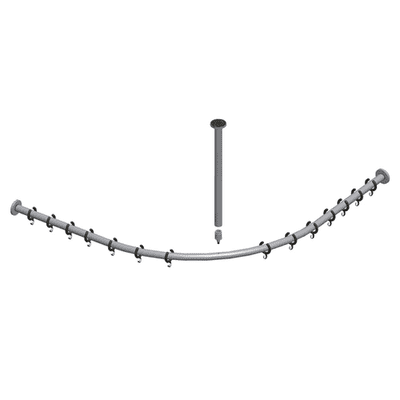 Keuco Plan Set Of Shower Curtain Rails Stainless Steel Dark Grey 14938070900