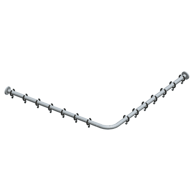 Keuco Plan Set Of Shower Curtain Rails Stainless Steel Dark Grey 14939071200