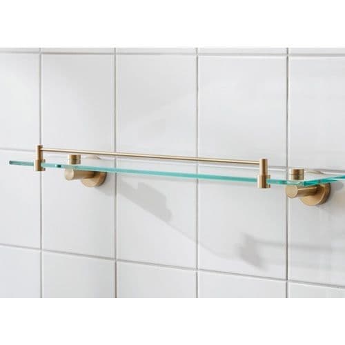 Miller Bond Brushed Brass Glass Shelf 8702MP1