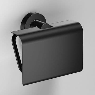 Sonia Tecno Project Black Toilet Roll Holder with Flap 166282