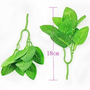 Artificial leaves, Plastic and wires, green, 18cm [approximate], 2 Artificial leaves, [ST1595a]