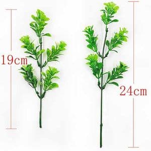 Artificial leaves, Plastic and wires, green, 19cm - 24cm [approx.], 2 Artificial leaves, [ST1596A]