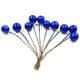 Berries, foam and wires, Dark blue, 10 pieces, 1cm x 1cm x 13.5cm, [ST1599]