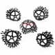 Chrysanthemum flower stamen, Plastic, black, 3cm x 3cm x 1.3cm, 5 pieces, [ST1341]