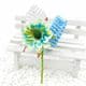 Floral embellishments, blue, white, 12.5cm x 5.5cm, 1 Flower, [ST1237]