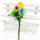 Floral embellishments, green, blue, 12cm x 4cm, 1 Flower, [ST1250]