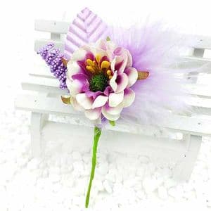 Floral embellishments, Indigo, 12.5cm x 6cm, 1 Flower, [ST1244]