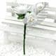 Floral embellishments, white, Silver colour, 11cm x 5cm, 1 Flower, [ST1235]