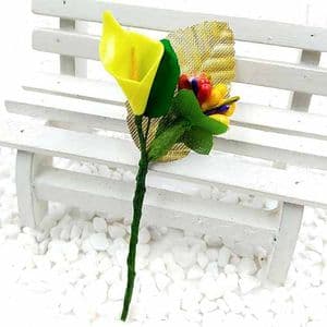 Floral embellishments, Yellow, 10cm x 4.5cm, 1 Flower, [ST1231]