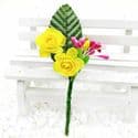 Floral embellishments, Yellow, Magenta, 13cm x 4.5cm, 1 Flower, [ST1258]