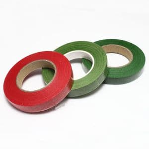 Florist tape, Paper, Burgandy, Dark green, green, 29m x 1.2cm, 3 pieces, (FT30)