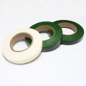 Florist tape, Paper, Dark green, white, 29m x 1.2cm, 3 pieces, (FT33)