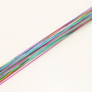Florist wires, Assorted colours, 10 pieces, Length 80cm, Diameter 0.6mm (approximate), Gauge 22, (TS100)