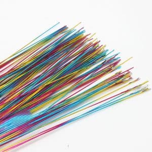 Florist wires, Assorted colours, 20 pieces, Length 80cm, Diameter 0.6mm (approximate), Gauge 22, (TS027)